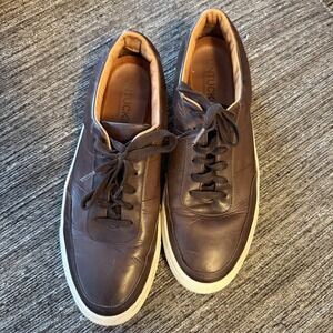 Pre-Owned UNTUCKit Brown Leather Sneakers Casual Dress Shoes Mens 12 U.S.